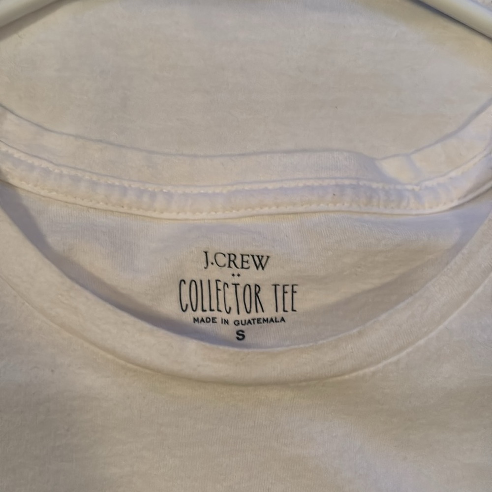 J. Crew White Tee with Pink Car and Green Palm Design - Picture 6 of 6